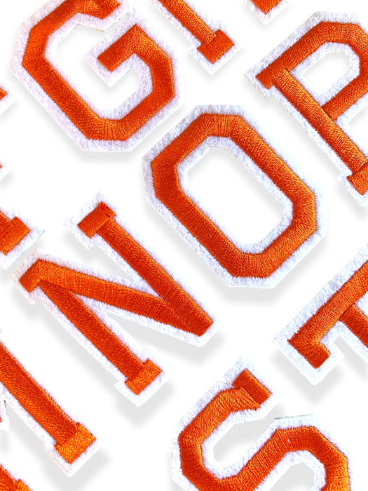 Orange 5cm Embroidered Iron On Patch Letters