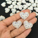 White pearl silver rhinestone iron on pearl heart patches