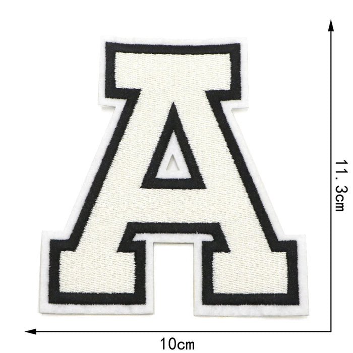 White Embroidered 7.8cm Iron On Patch Letter A