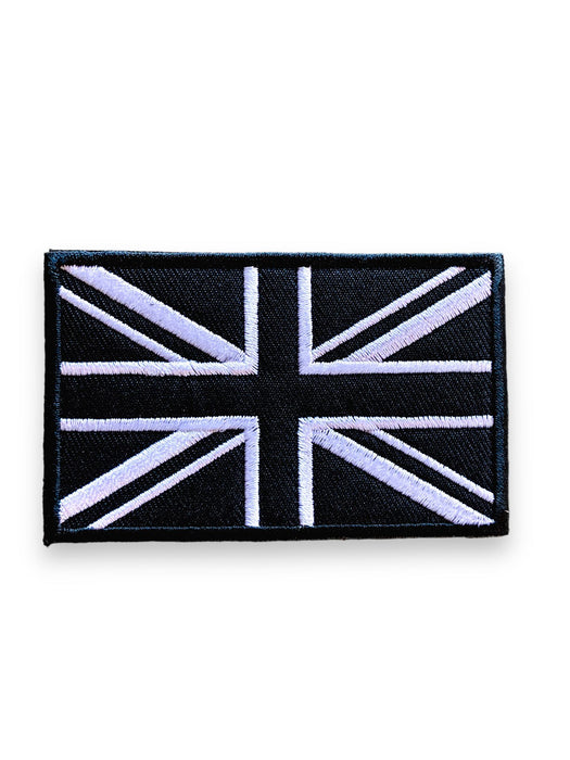 Union Jack GB Black Flag 8cm Embroidered Patch