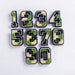 5cm chenille camouflage iron on patch numbers full view