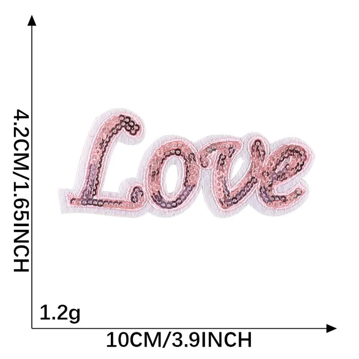 Pink Sequin 5.1cm Iron-On Patch Letters