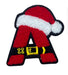 Christmas Santa Hat Chenille 7.5cm Iron On Patch Letter A