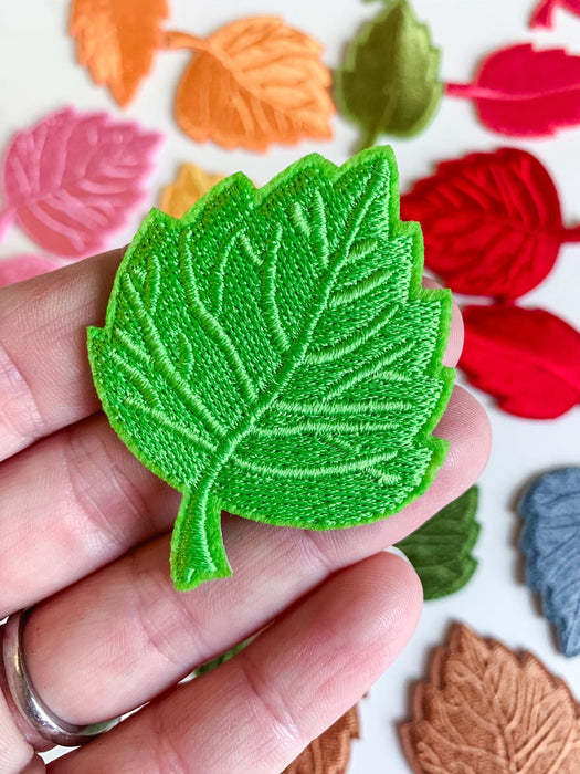 Green Leaf Embroidered Iron On Patches