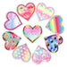 Glitter Embroidered Heart 6.7cm Iron On Patches