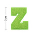 Green Coloured Chenille 7cm Iron-On Patch Letter Z