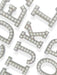 White Pearl AB Rhinestone 6.7cm Iron On Patch Letters