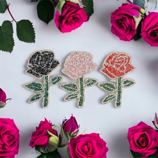 Rhinestone Roses Multi-Coloured 9.5cm Iron-On Patches