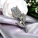 Rose Flower Rhinestone 5.6cm Iron On Patches