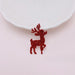 1x Reindeer Glitter Red coloured 3.5cm Sew On / Glue On Patches