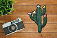 Flower Cactus Embroidered Iron on / Sew on Patch Patches