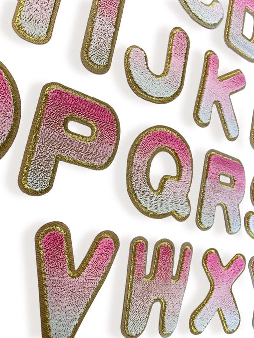 Pink Ombré 6cm Iron-On Patch Letters