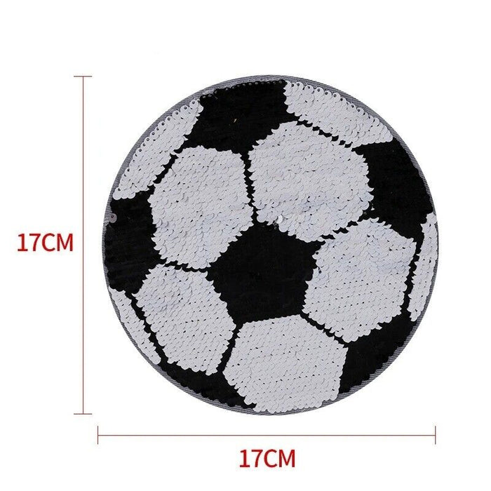 Football Sequin 17cm Sew-On Patch