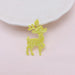 3x Reindeer Glitter yellow coloured 3.5cm Sew On / Glue On Patches