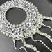 Silver Rhinestone Tassel 6cm Iron-On Patch Letter O