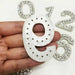 Silver Rhinestone 5cm Iron On Patch Number 9