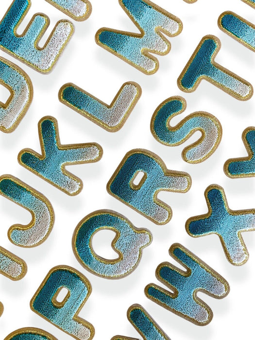 Blue Ombré 6cm Iron-On Patch Letters