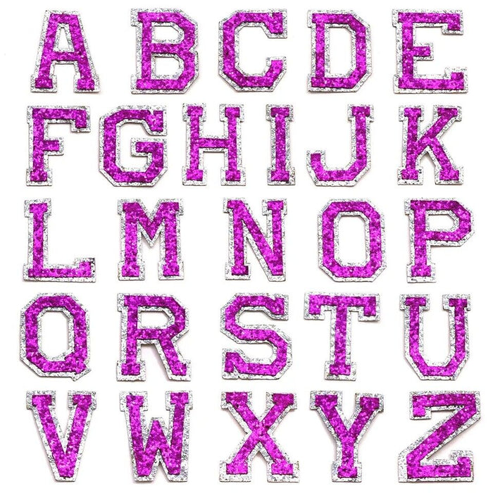 Hot Pink Sequin 5cm Iron-On Patch Letters