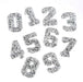 Silver Rhinestone 5.3cm Iron On Patch Numbers