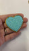 Sky Blue Colour 5cm Heart Gold Trim Chenille Iron-On Patches