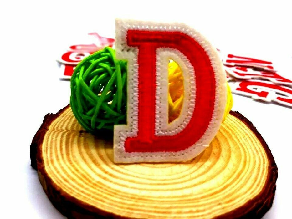 Red 4.5cm Embroidered Iron On Patch Letters