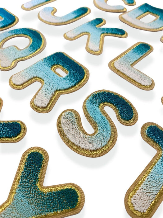 Blue Ombré 6cm Iron-On Patch Letters