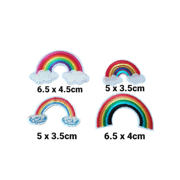 Rainbows (Set of 4) Embroidered Iron on / Sew on Patch Patches