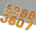 Orange Sequin 5cm Iron-On Patch Numbers