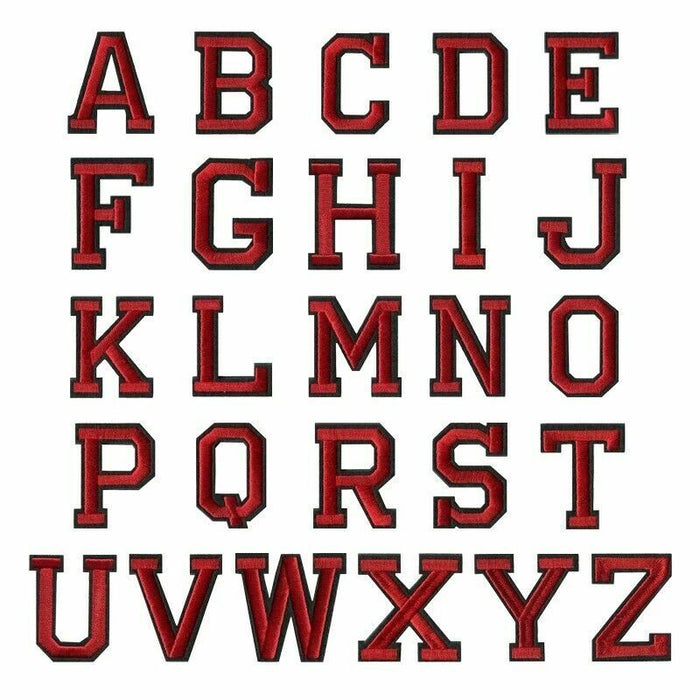 Red Embroidered 4.8cm Iron-On Patch Letters