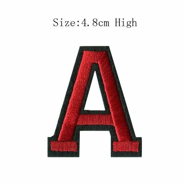 Red Embroidered 4.8cm Iron-On Patch Letters