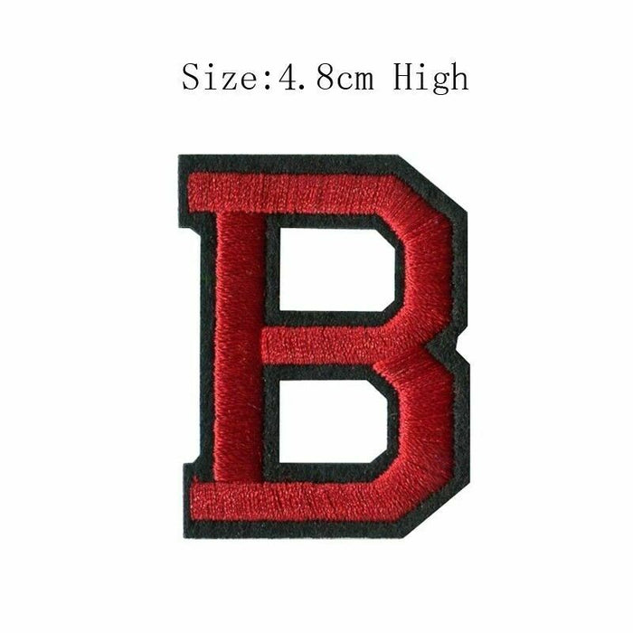 Red Embroidered 4.8cm Iron-On Patch Letters