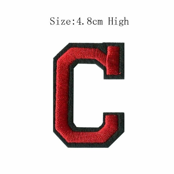 Red Embroidered 4.8cm Iron-On Patch Letters