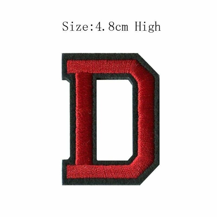 Red Embroidered 4.8cm Iron-On Patch Letters