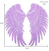 Large 33cm Medium Pink Angel Wings Sequin Iron-On Patches