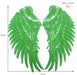 Large 33cm Green Angel Wings Sequin Iron-On Patches