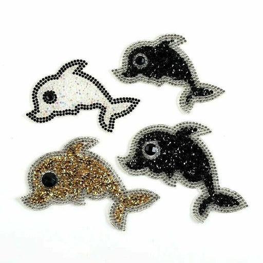 Dolphin Rhinestone Iron-On Patches