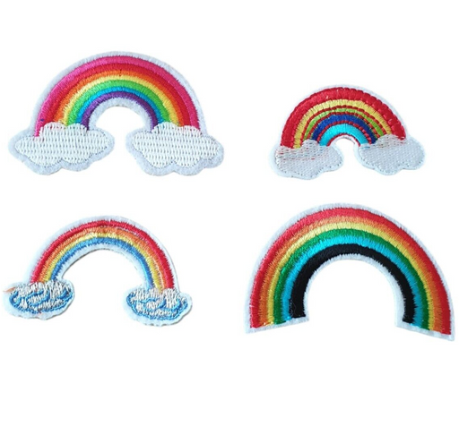 Rainbows (Set of 4) Embroidered Iron on / Sew on Patch Patches