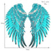 Large 33cm Medium Blue Angel Wings Sequin Iron-On Patches