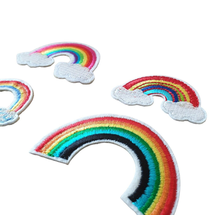 Rainbows (Set of 4) Embroidered Iron on / Sew on Patch Patches