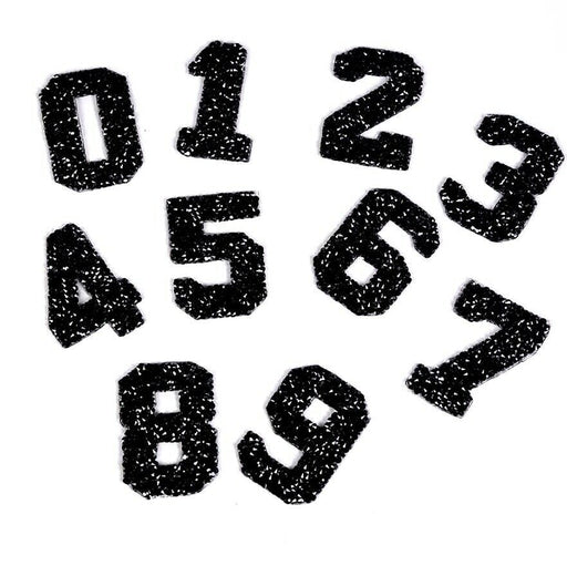 Black Rhinestone 5.3cm Iron On Patch Numbers