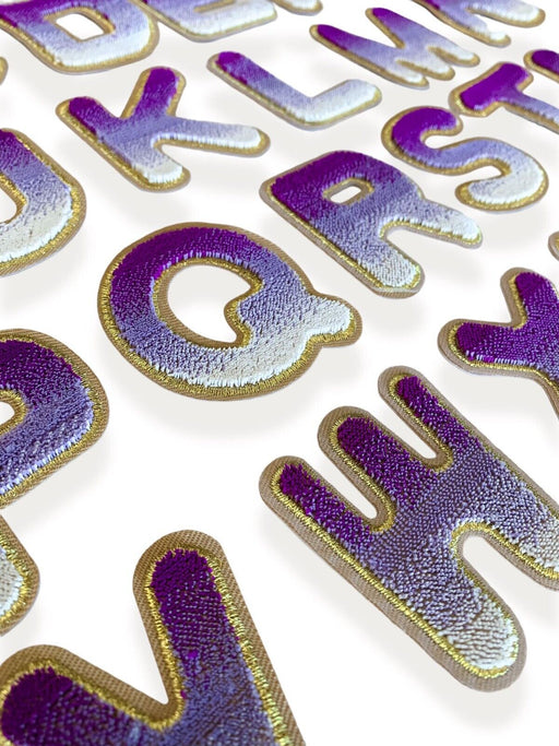 Purple Ombré 6cm Iron-On Patch Letters