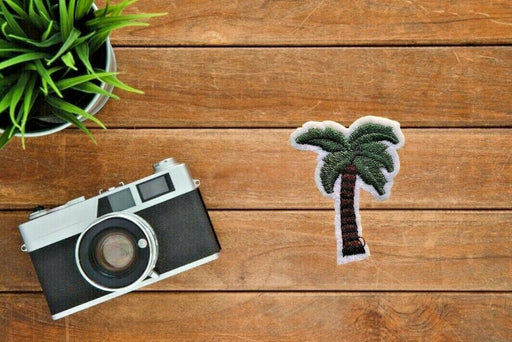 Small Palm Tree Embroidered Iron on / Sew on Patch Patches