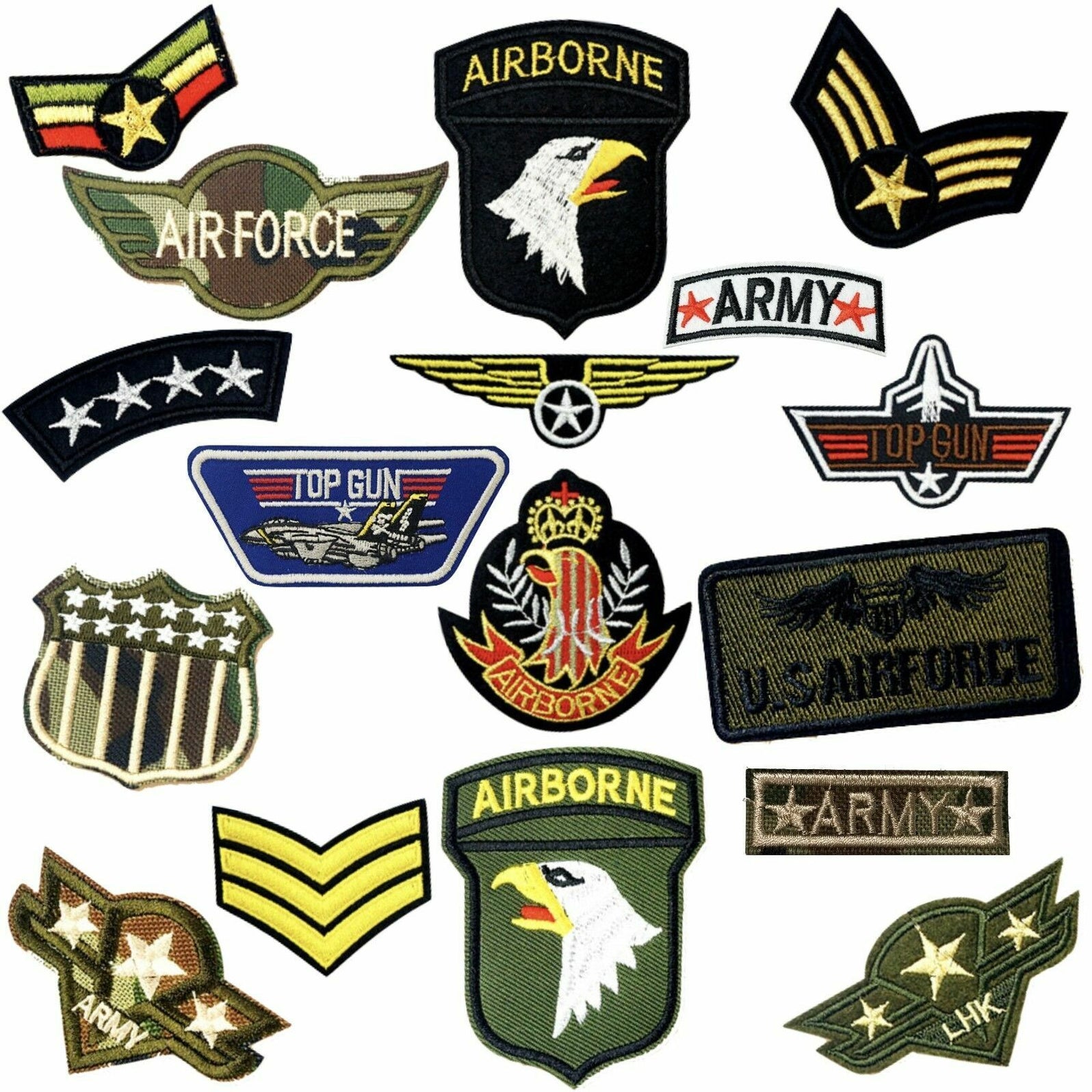 Military Themed Embroidered Iron-On Patch — Patches 