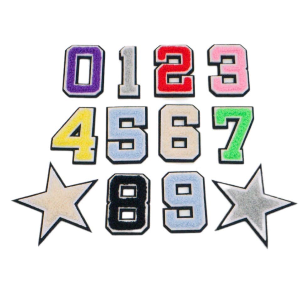 3D Chenille Number Patches for School Fundraising