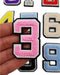 3D Varsity Style Multicolored 5cm Chenille Iron-On Patch Number 3