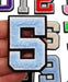 3D Varsity Style Sky Blue 5cm Chenille Iron-On Patch Number 5