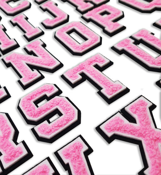 3D Varsity Style Lowercase Pink 5cm Chenille Iron-On Patch LettersU in 2023