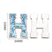 Blue Sequin 5cm Iron-On Patch Letter H