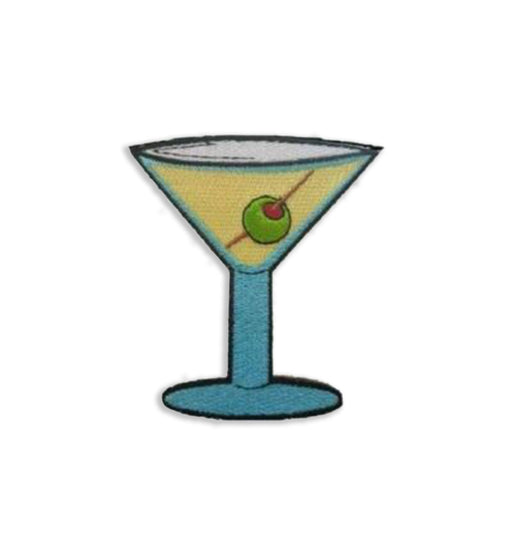 Cocktail Martini Embroidered 8cm Iron-On Patch