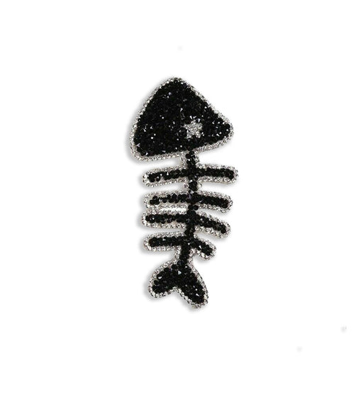 Fish Bones Rhinestone 12.2cm Iron-On Patch